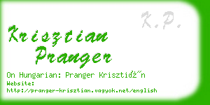 krisztian pranger business card